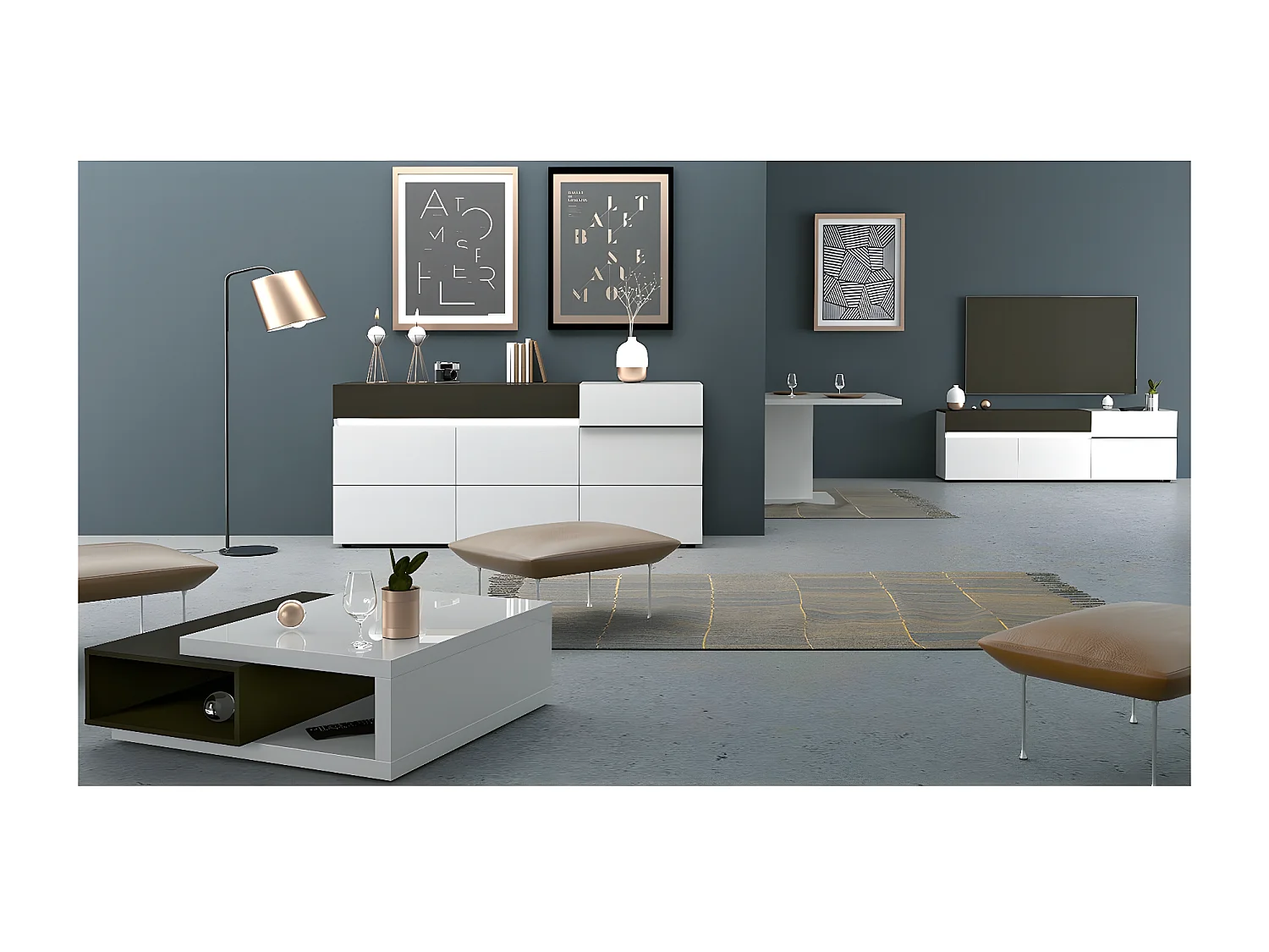 Buffet 3 portes 1 tiroir Karat L200cm- Fabrication Française