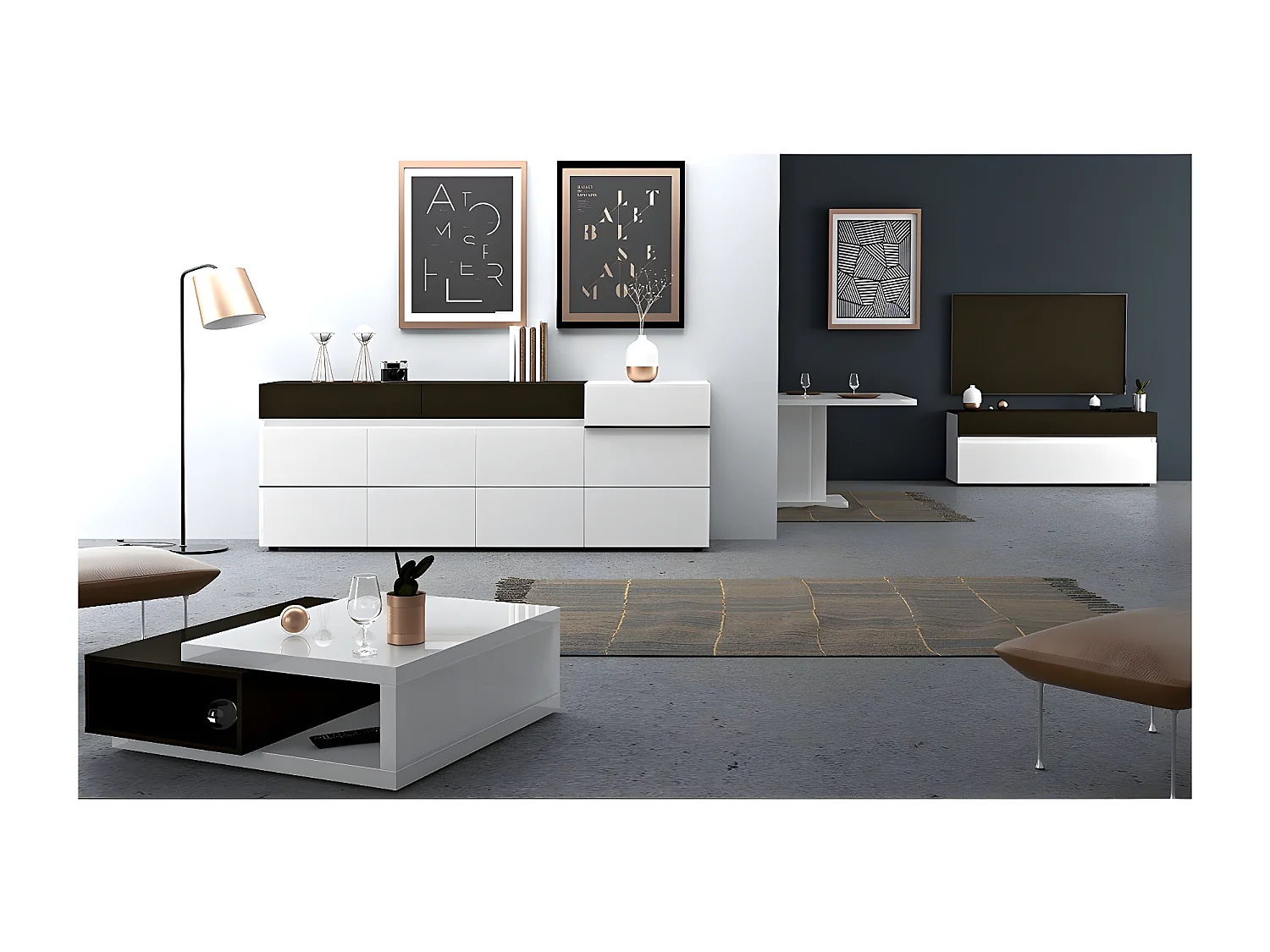 Buffet 3 portes 1 tiroir Karat L200cm- Fabrication Française