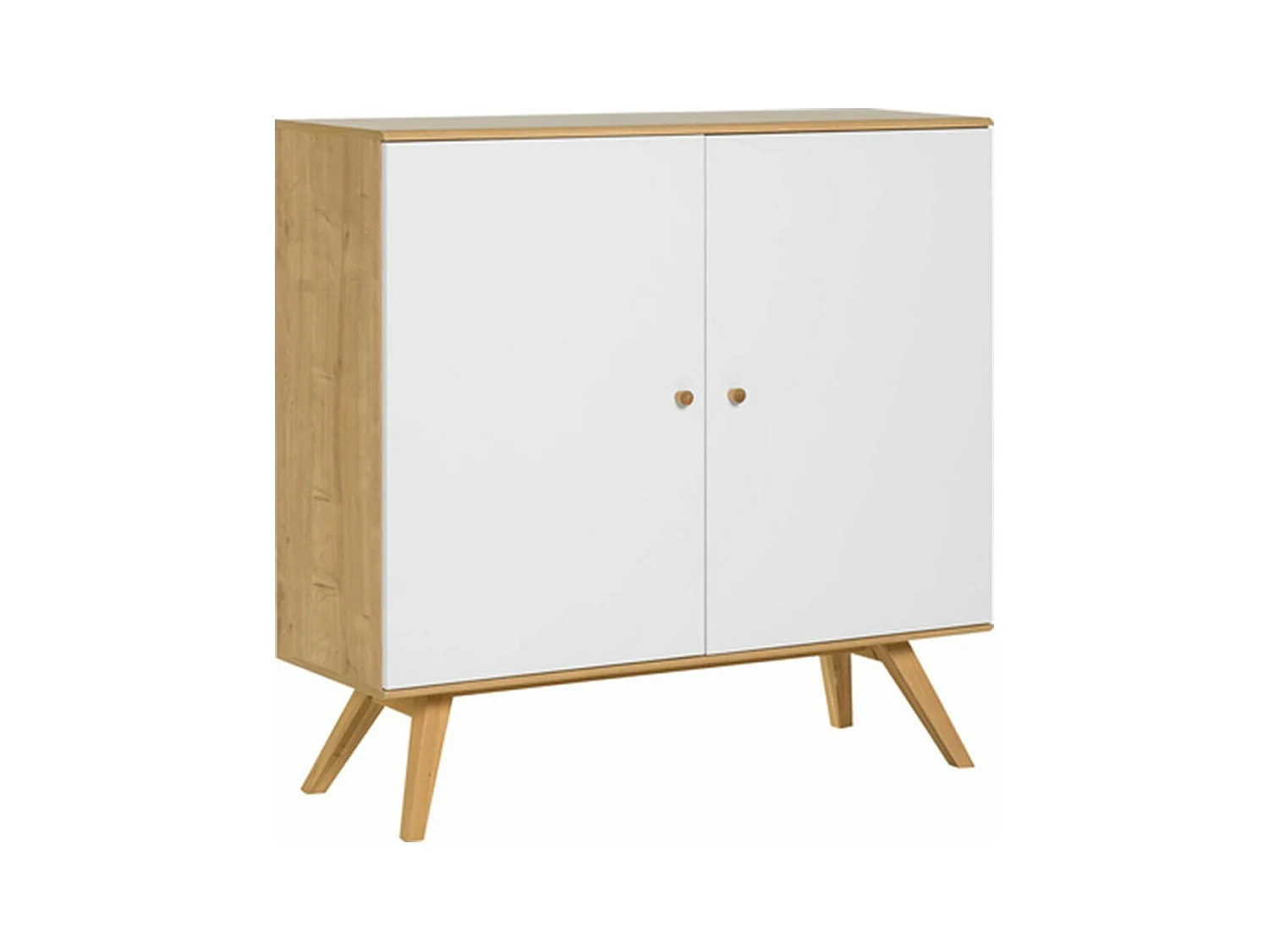 Buffet 2 portes et 6 étagères intérieures L120 cm - NATURE