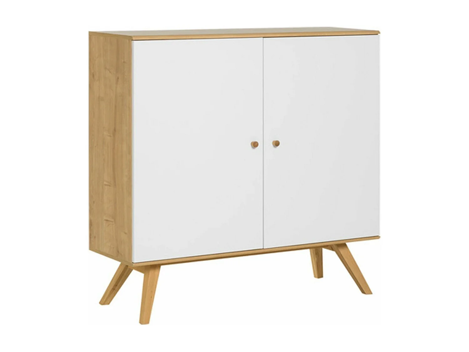 Buffet 2 portes et 6 étagères intérieures L120 cm - NATURE