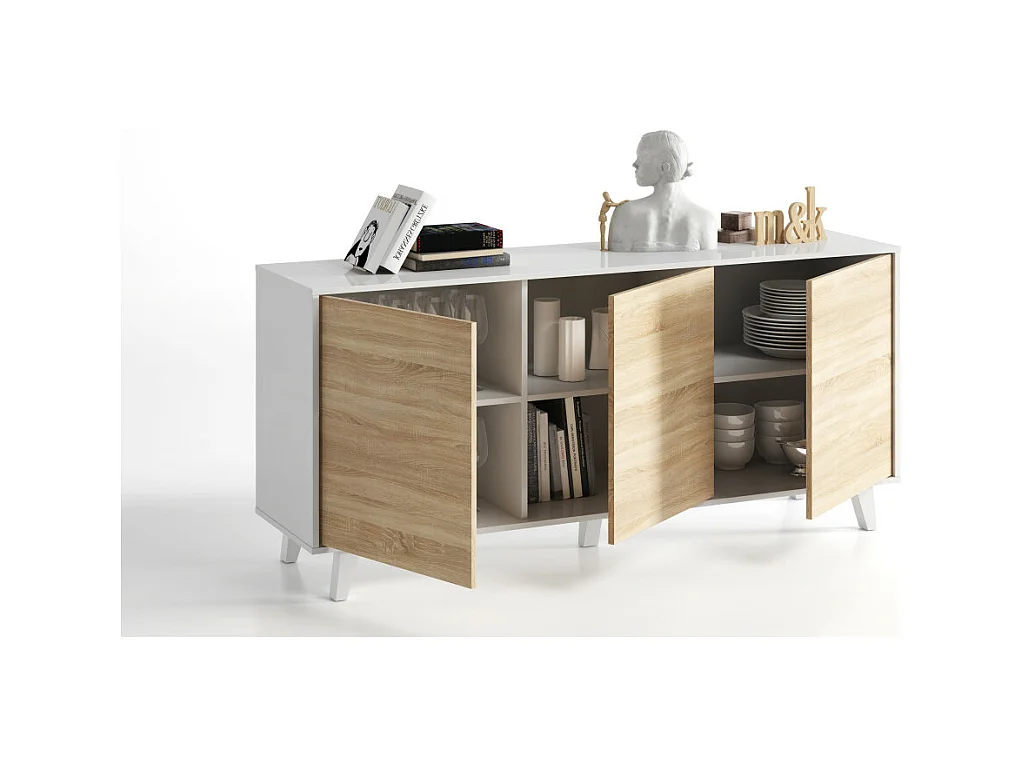 Buffetkast met 3 deuren - L154 cm - Zaiken Plus