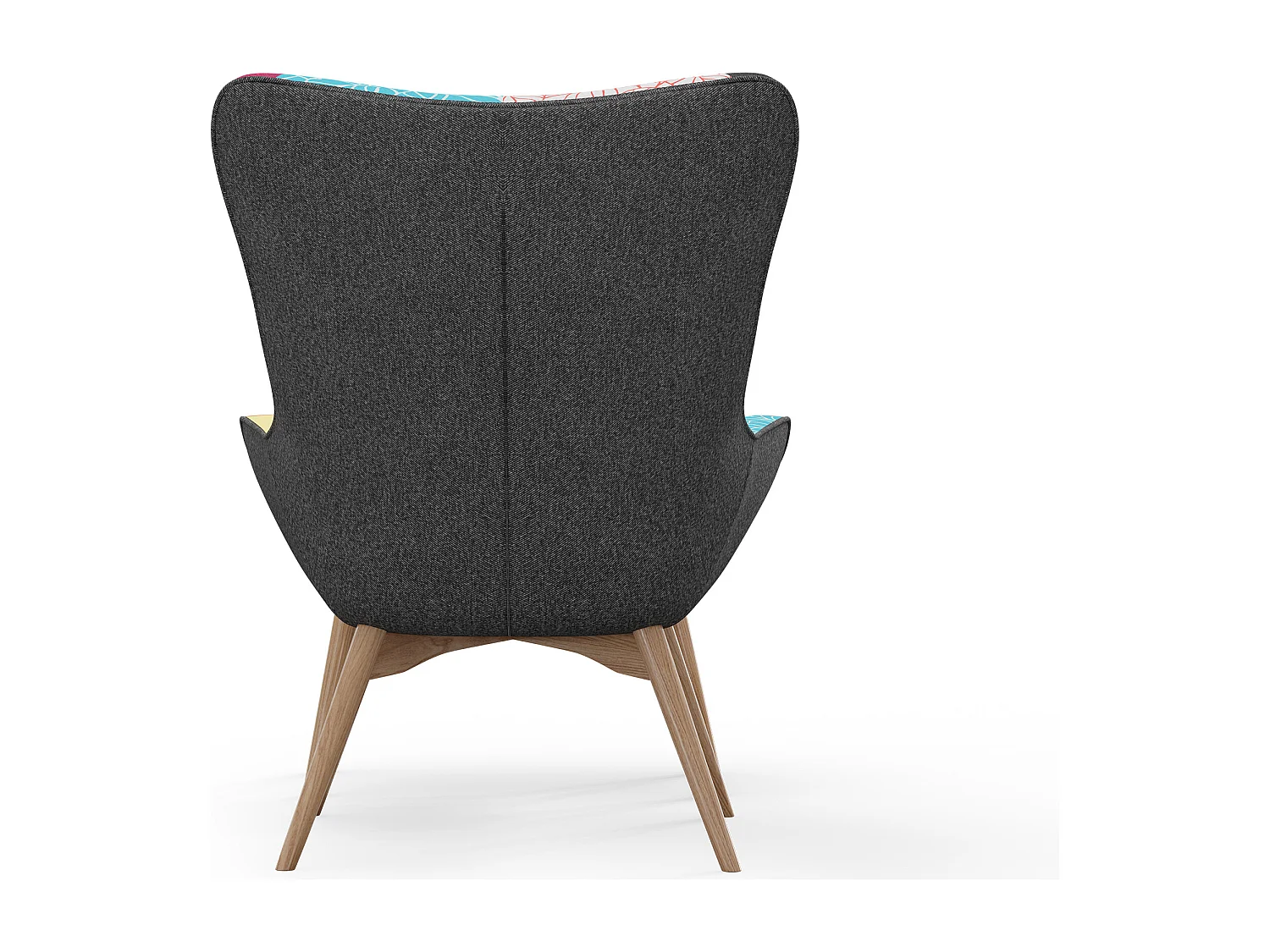 Fauteuil avec Repose-Pieds - Revêtement en Tissu Patchwork - Kontur Multicolore