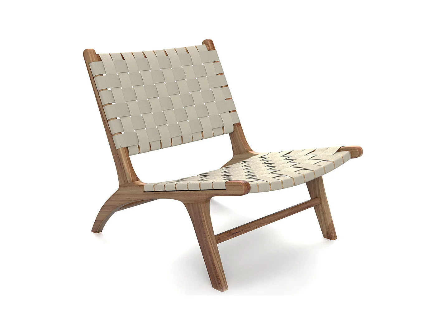 Fauteuil de Salon - Fauteuil de Design Artisanal Boho Bali - Bois et Corde - Recia Taupe