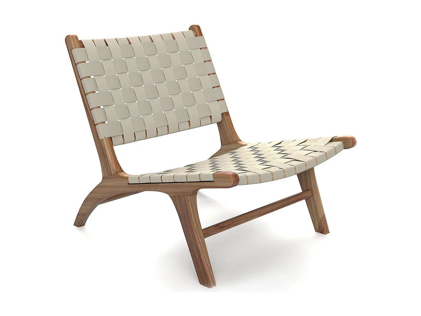 Loungesessel - Handgefertigter Boho-Bali-Design-Sessel - Holz und Seil - Recia