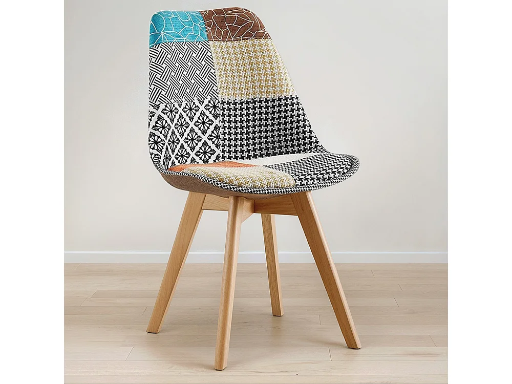 Esszimmerstuhl - Bezogen mit Patchwork - Patty
