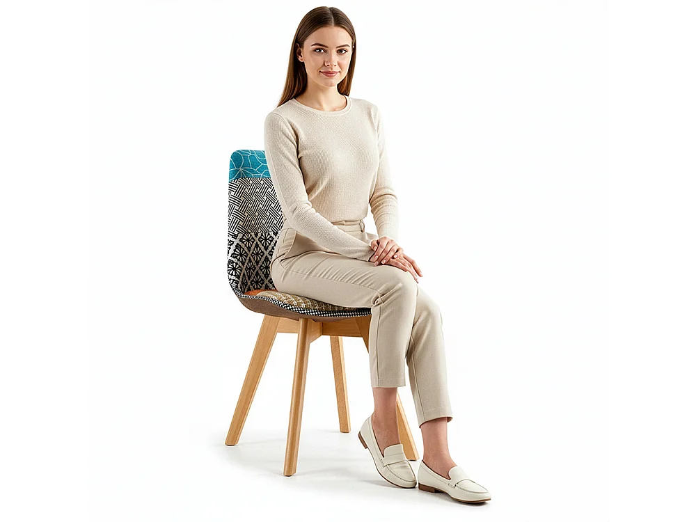 Chaise de Salle à Manger - Revêtement Patchwork - Patty Multicolore