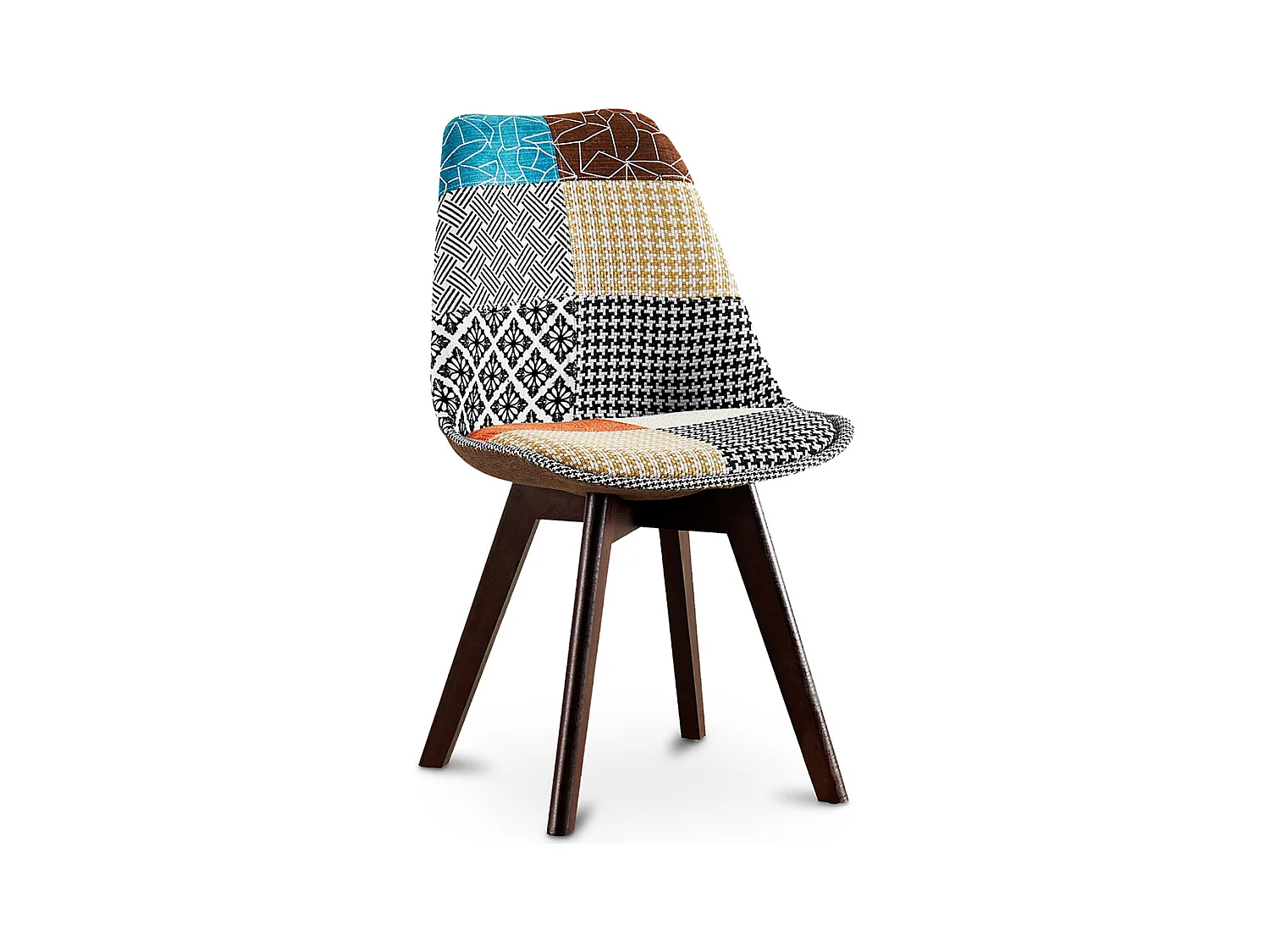 Chaise de Salle à Manger - Revêtement Patchwork - Patty  Multicolore