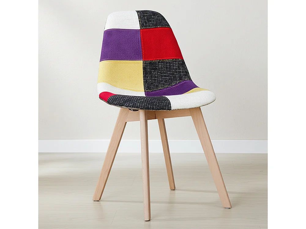 Sedia da pranzo - Rivestita in Patchwork - Tessa