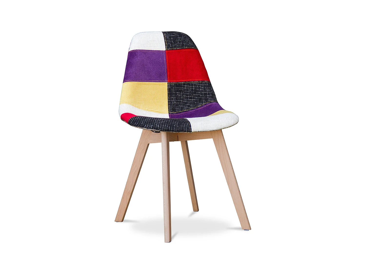 Chaise de Salle à Manger - Revêtement Patchwork - Tessa  Multicolore