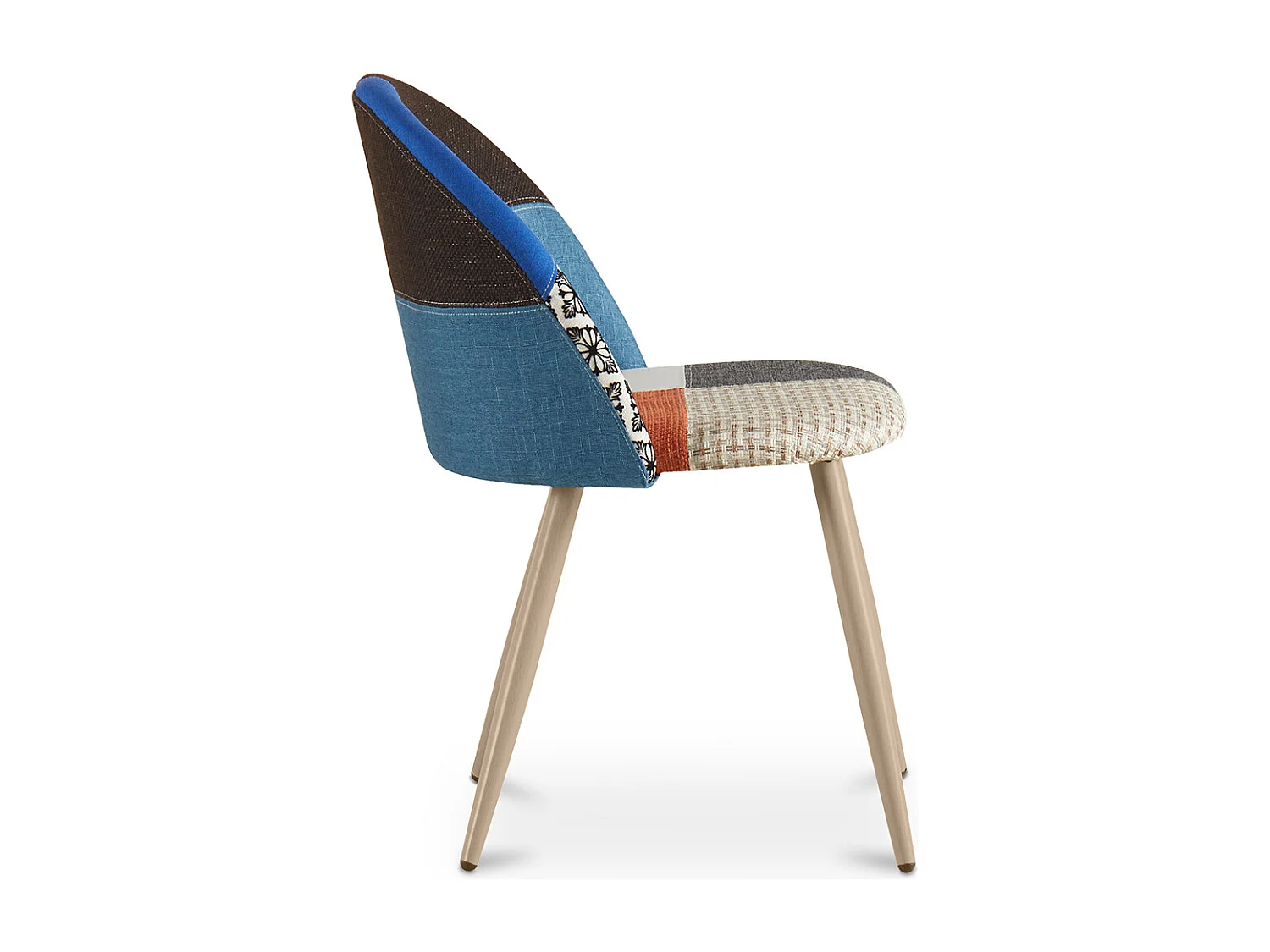 Chaise de salle à manger tapissée en patchwork - Style scandinave - Evelyne  Multicolore