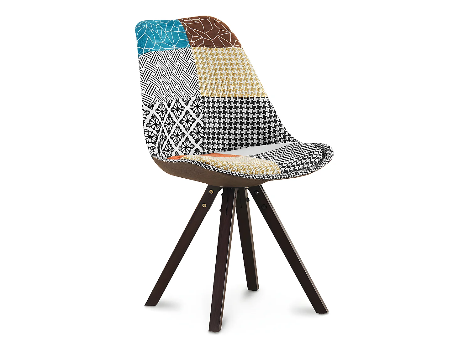 Chaise de Salle à Manger - Revêtement Patchwork - Patty Multicolore