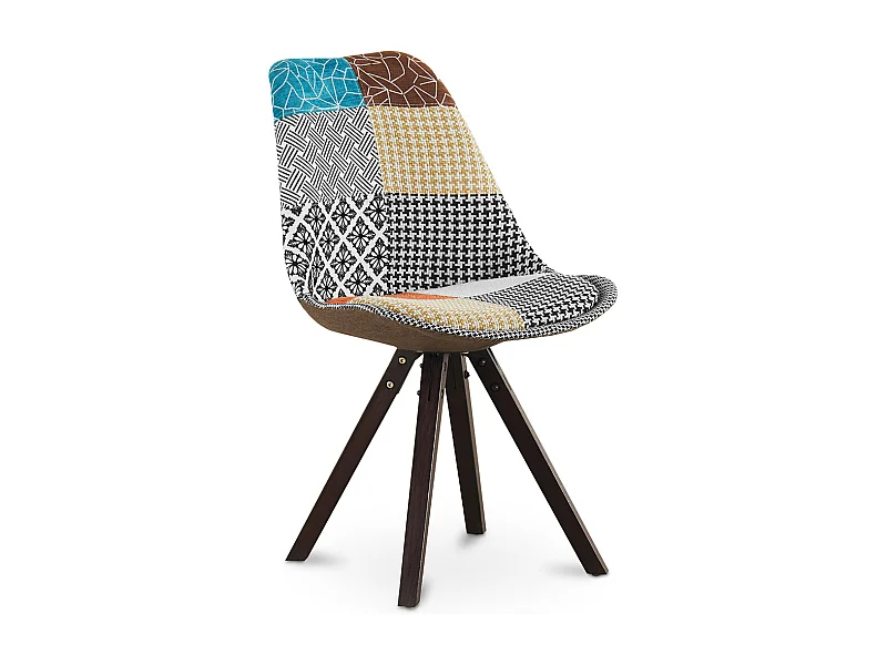 Chaise de Salle à Manger - Revêtement Patchwork - Patty Multicolore