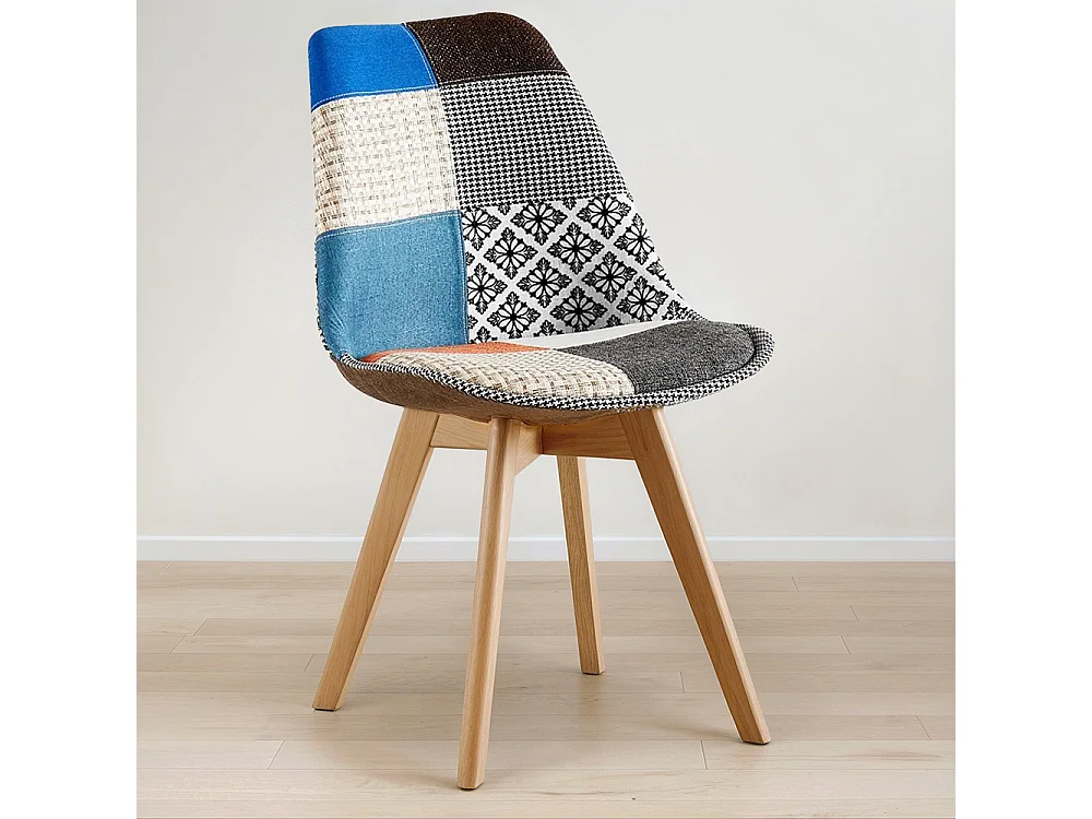 Sedia da pranzo - Rivestita in Patchwork - Pixi