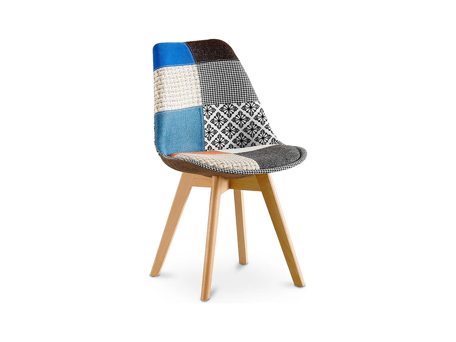 Chaise de Salle à Manger - Revêtement Patchwork - Pixi  Multicolore