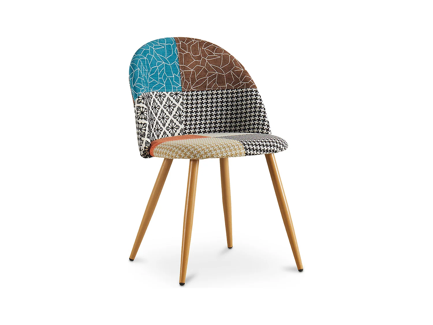 Sedia da pranzo imbottita in patchwork - Stile scandinavo - Patty