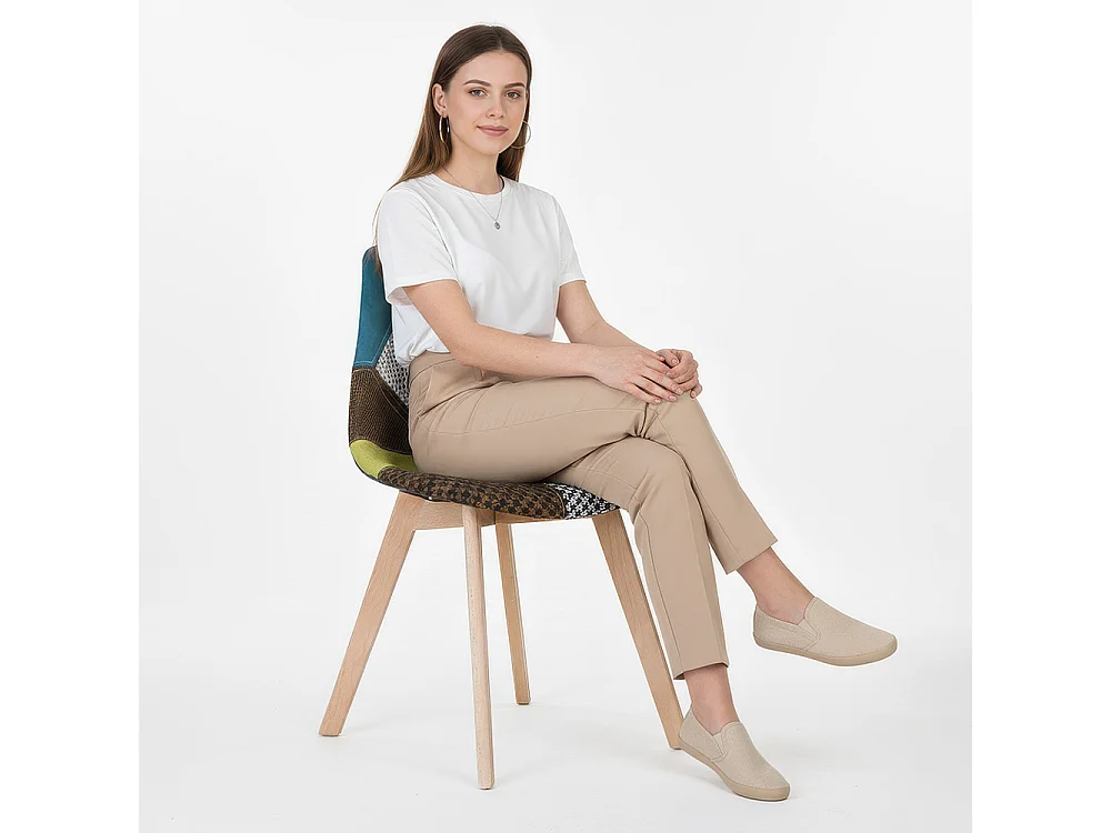 Chaise de Salle à Manger - Revêtement Patchwork - Simona Multicolore