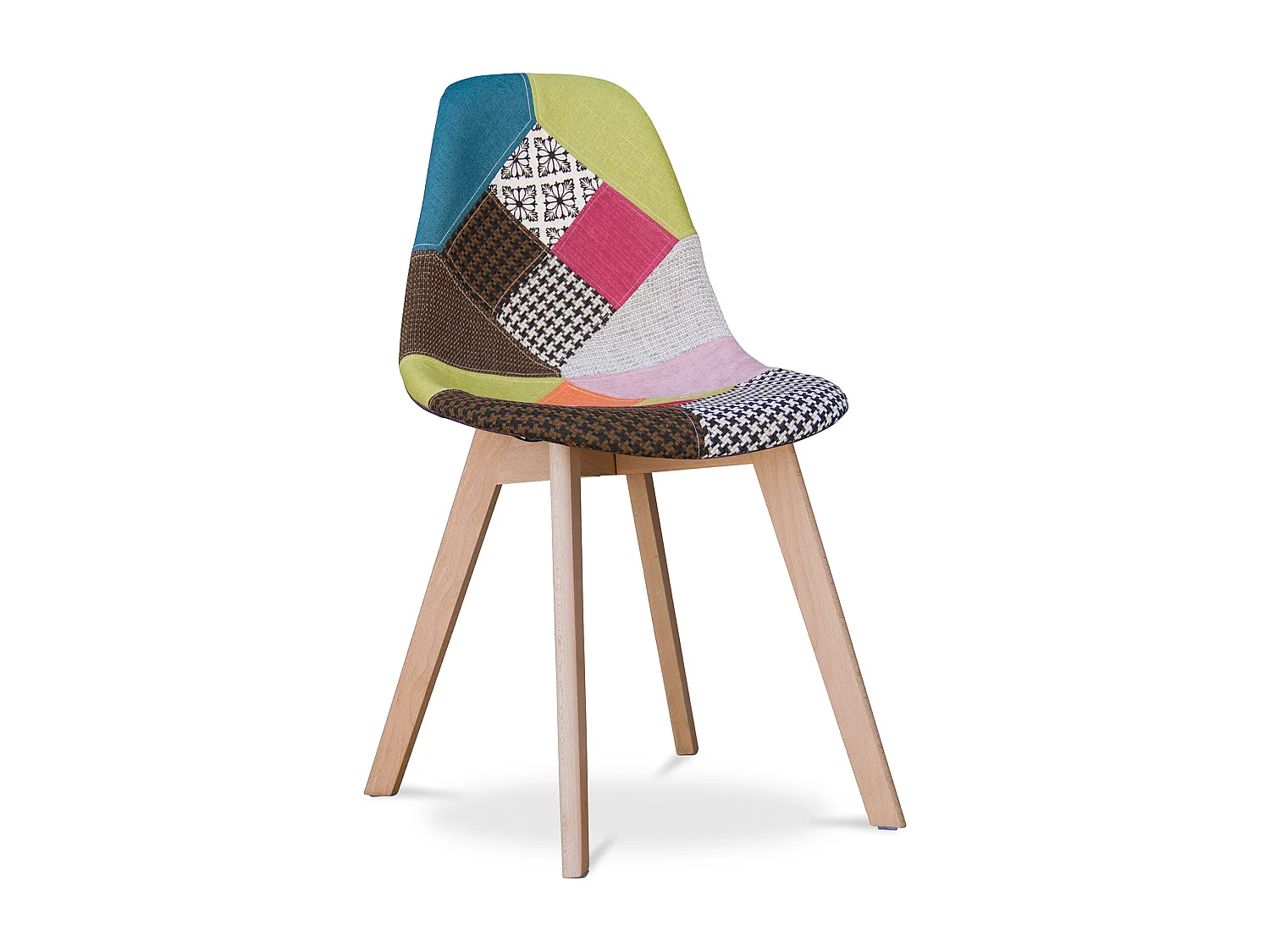 Chaise de Salle à Manger - Revêtement Patchwork - Simona Multicolore