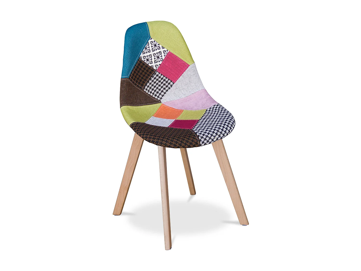 Chaise de Salle à Manger - Revêtement Patchwork - Simona Multicolore