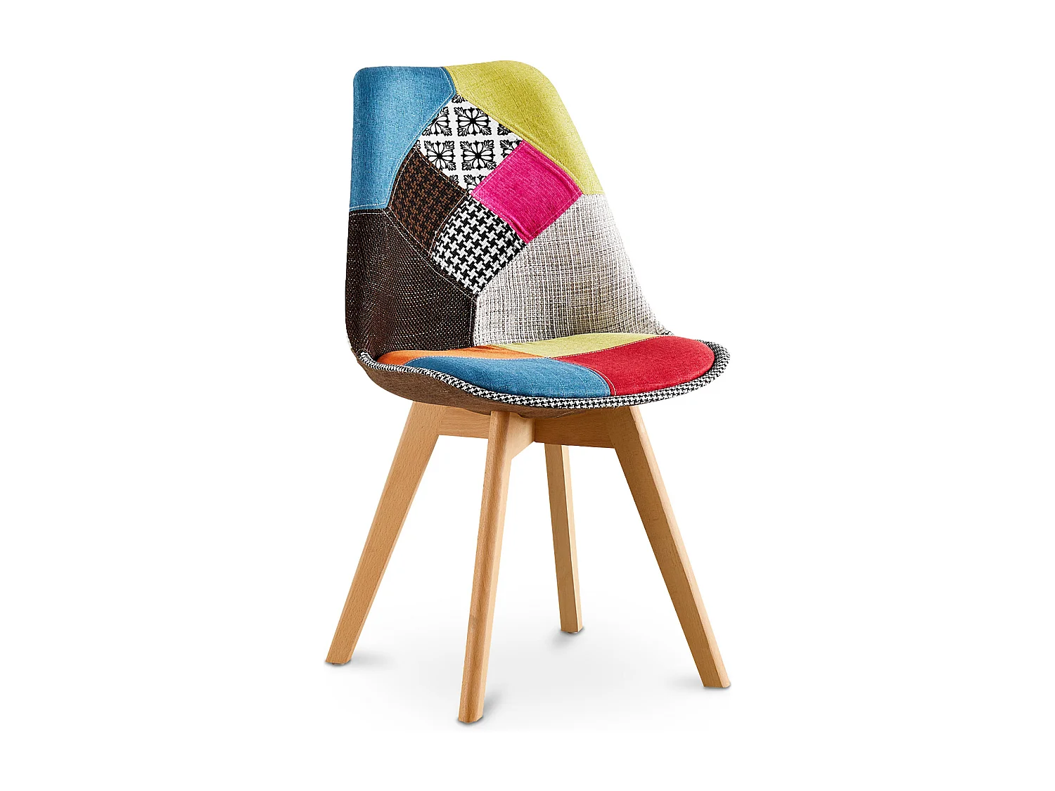 Chaise de Salle à Manger - Revêtement Patchwork - Simona Multicolore