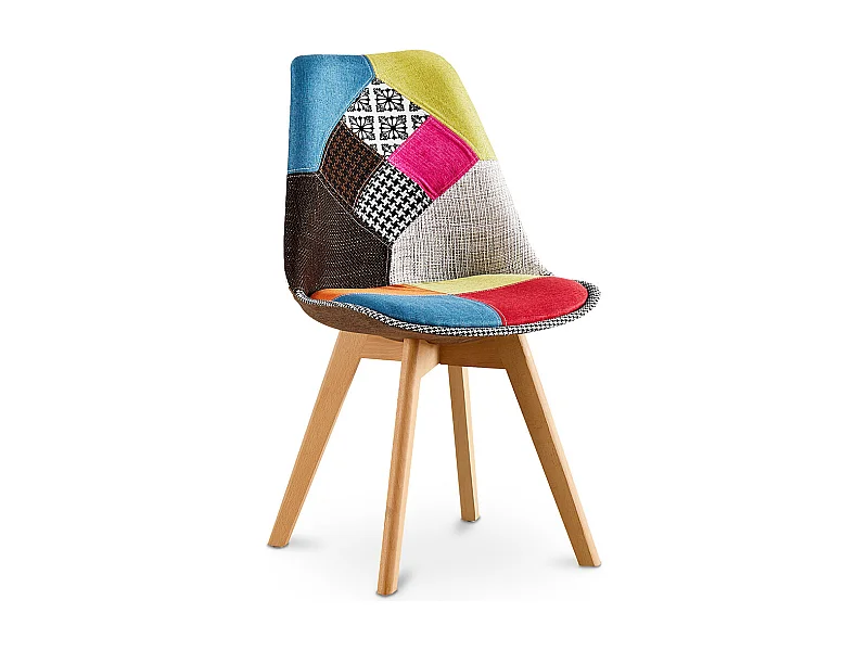 Esszimmerstuhl - Bezogen mit Patchwork - Simona