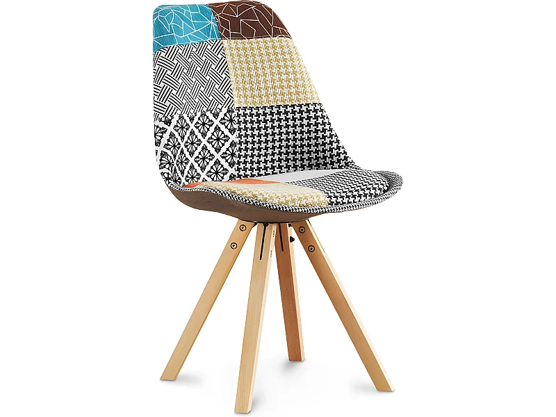 Sedia da pranzo - Rivestita in Patchwork - Patty