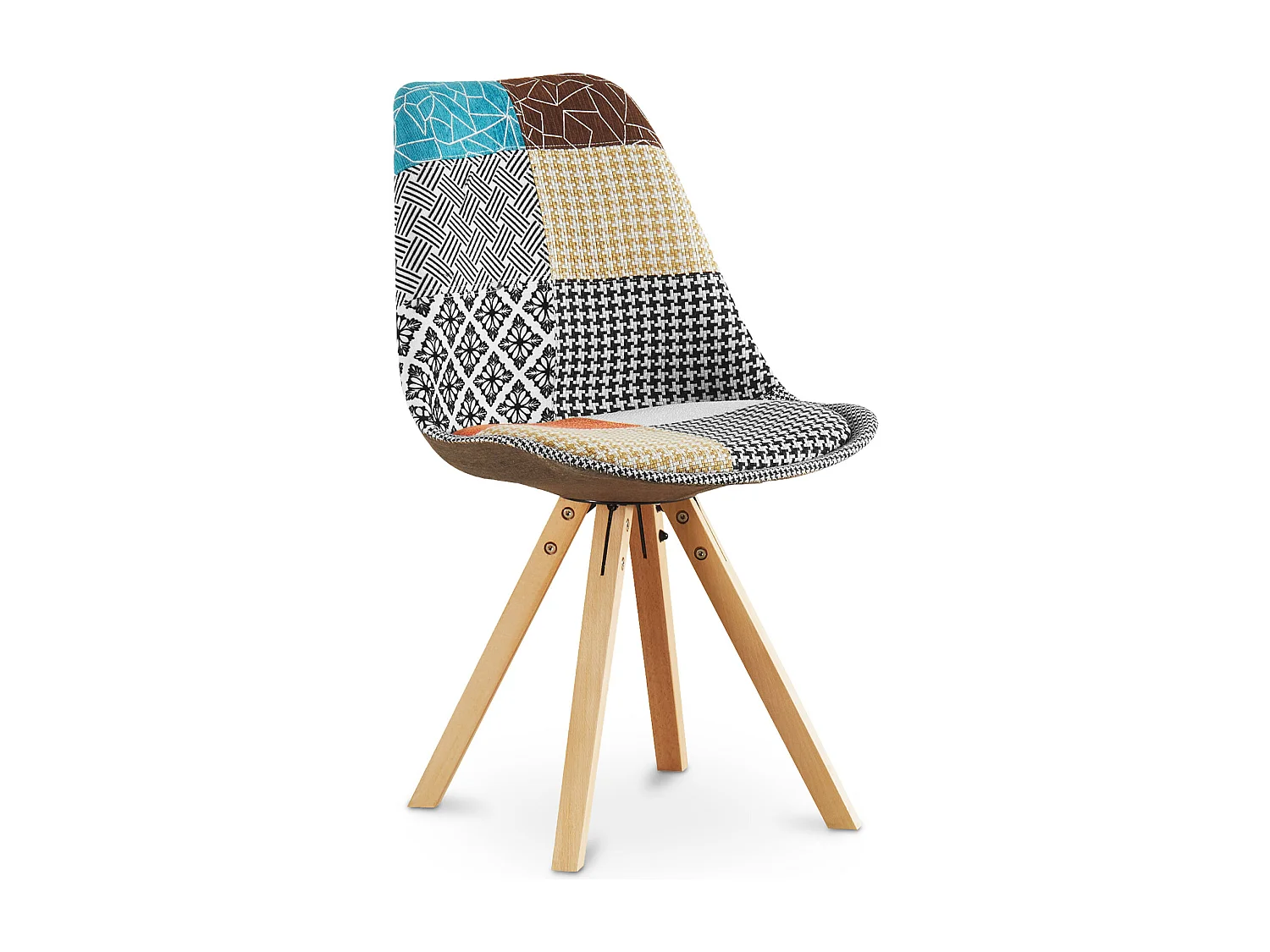 Chaise de Salle à Manger - Revêtement Patchwork - Patty Multicolore