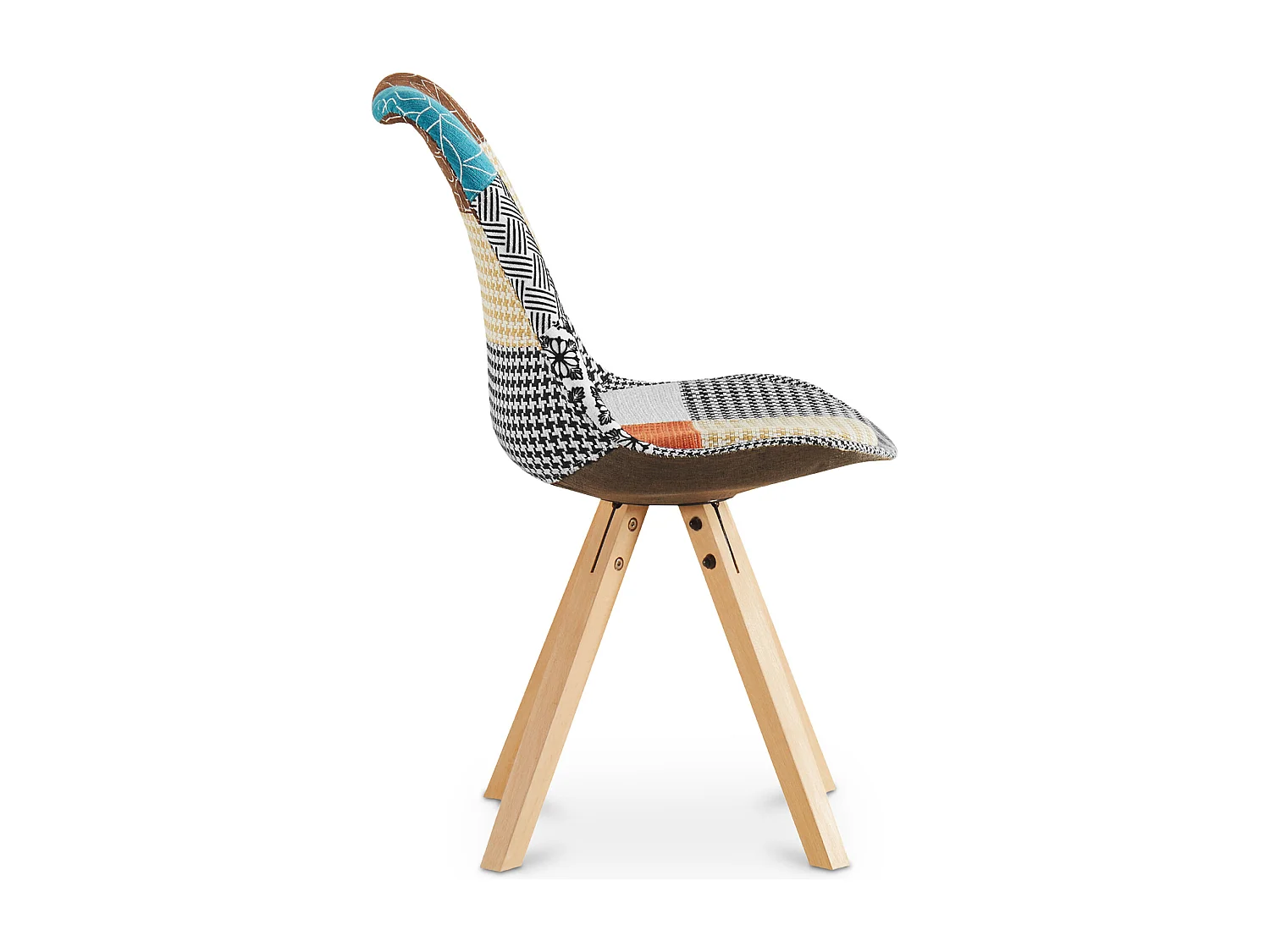 Chaise de Salle à Manger - Revêtement Patchwork - Patty Multicolore