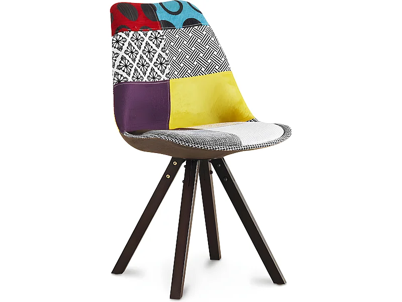 Chaise de Salle à Manger - Revêtement Patchwork -Ray Multicolore