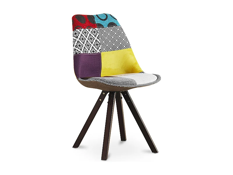 Chaise de Salle à Manger - Revêtement Patchwork -Ray Multicolore