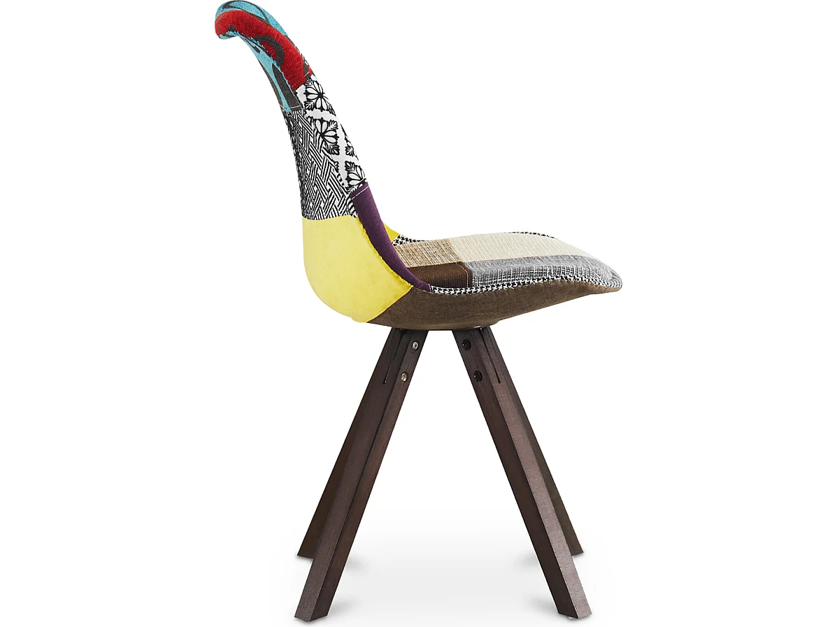 Sedia da pranzo - Rivestita in Patchwork - Ray