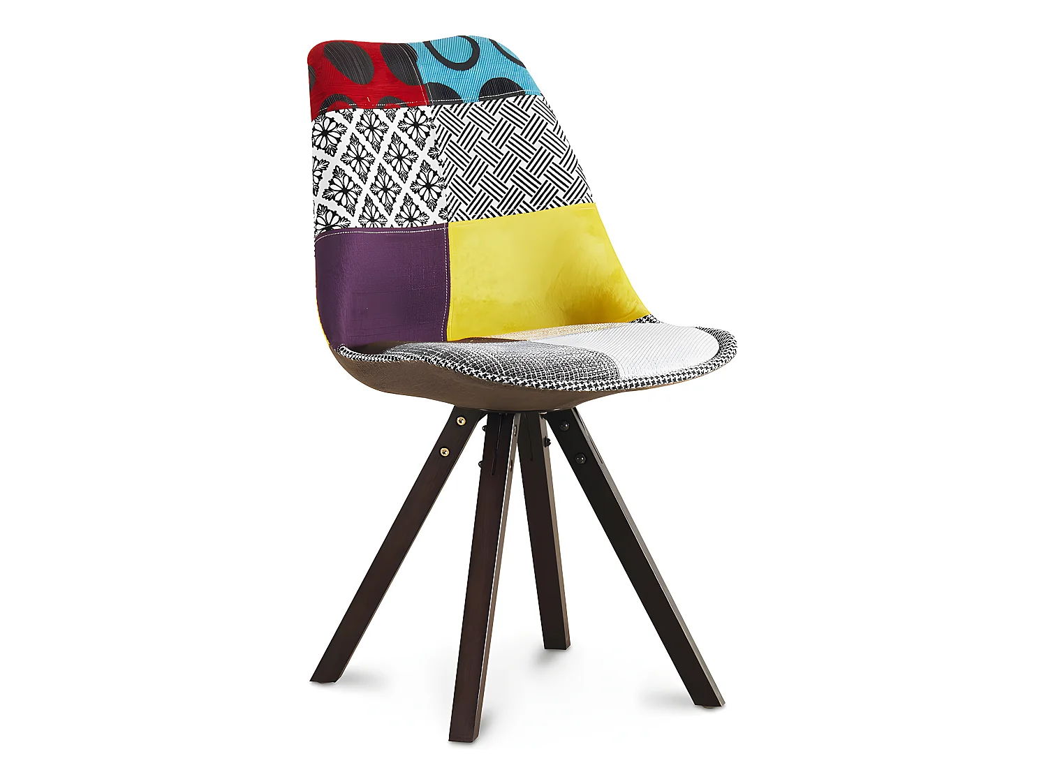 Chaise de Salle à Manger - Revêtement Patchwork -Ray Multicolore
