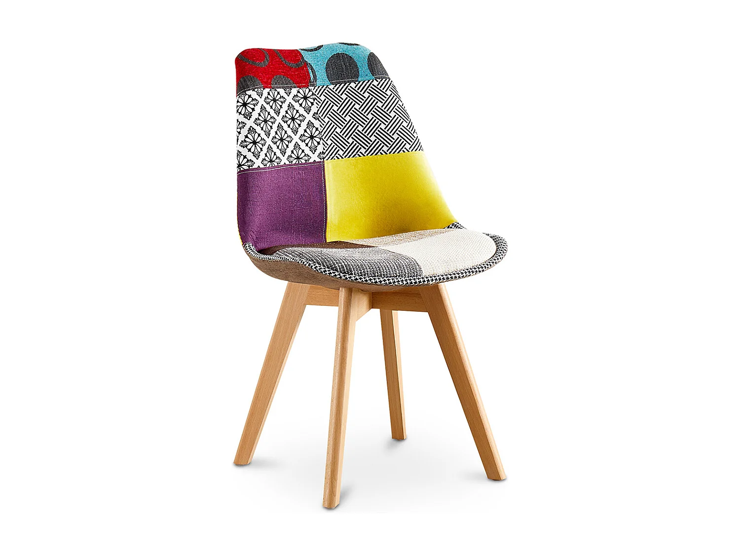 Chaise de Salle à Manger - Revêtement Patchwork - Ray Multicolore