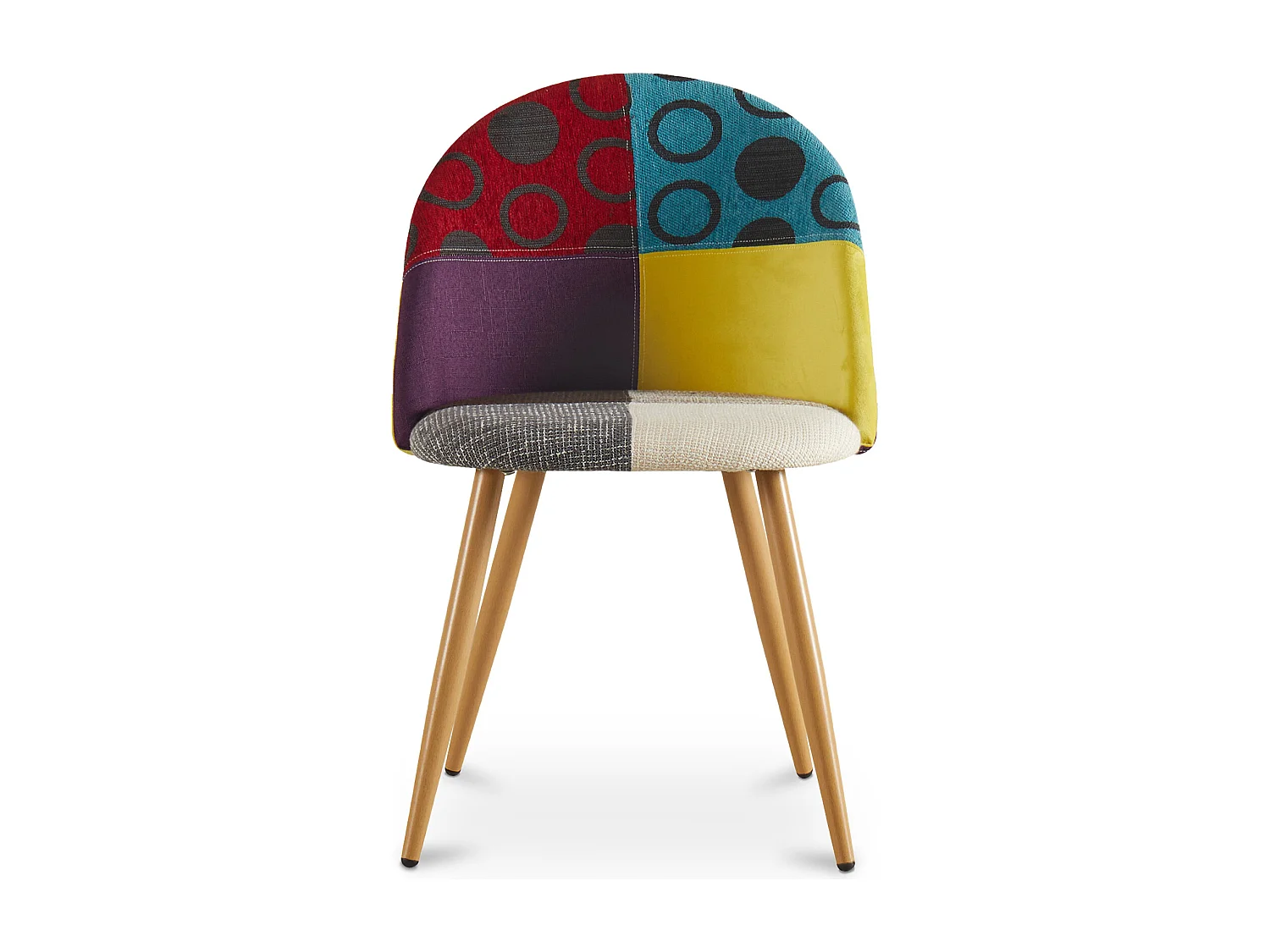 Chaise de salle à manger tapissée en patchwork - Style scandinave - Ray Multicolore