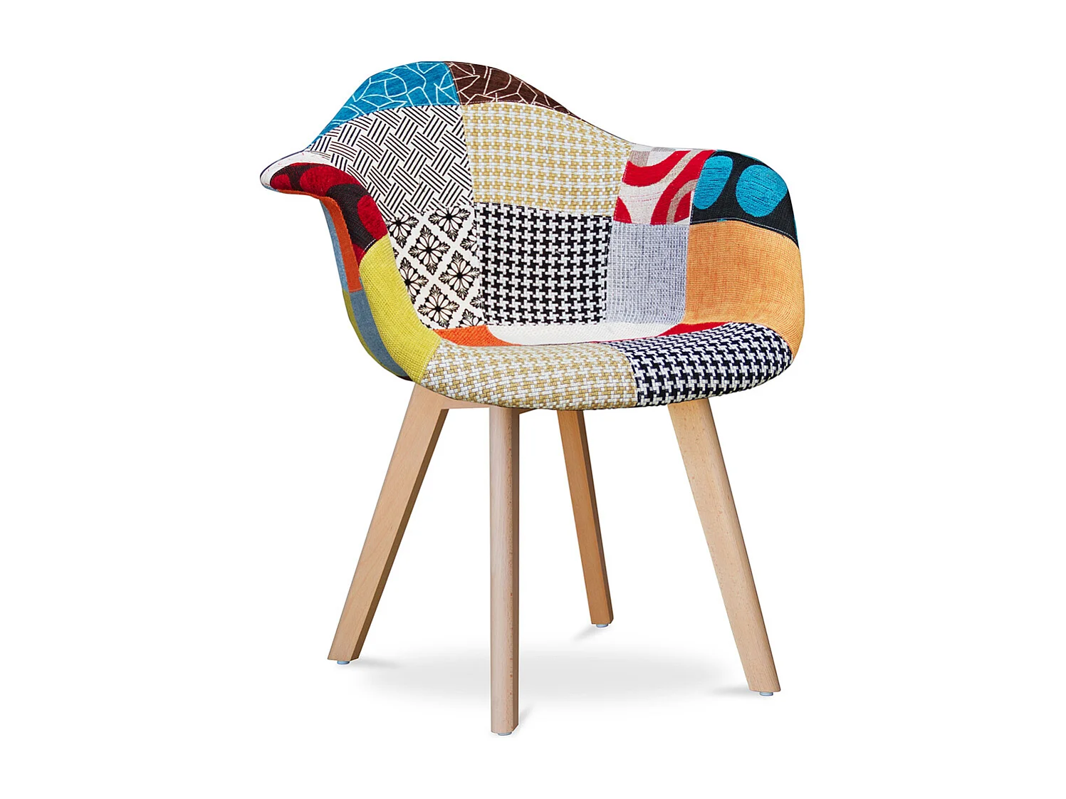 Silla de Comedor con Reposabrazos - Tapizada en Patchwork - Pixi