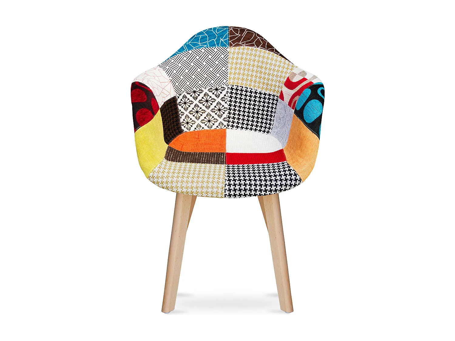 Silla de Comedor con Reposabrazos - Tapizada en Patchwork - Pixi