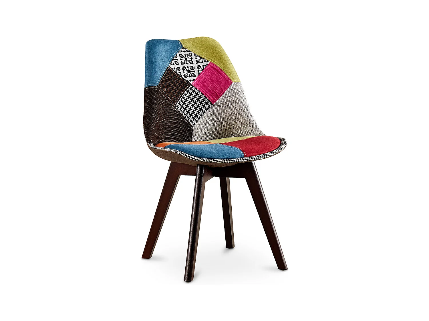 Chaise de Salle à Manger - Revêtement Patchwork - Simona Multicolore