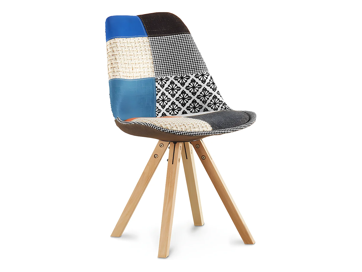 Chaise de Salle à Manger - Revêtement Patchwork - Pixi  Multicolore