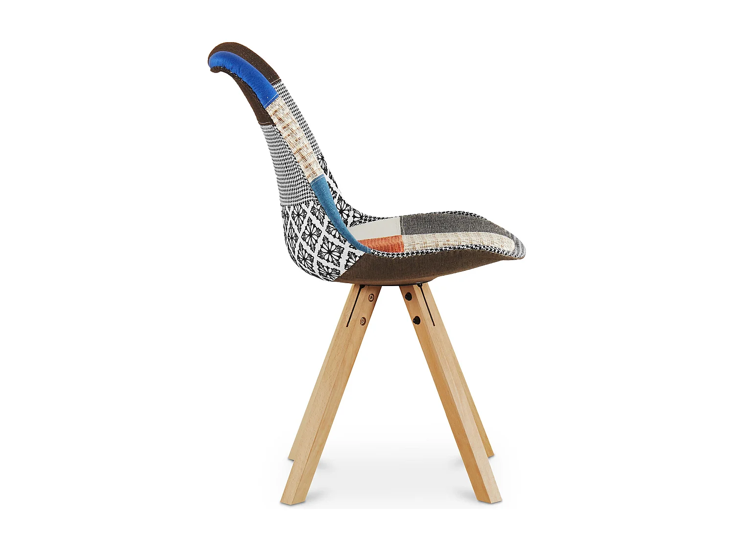 Chaise de Salle à Manger - Revêtement Patchwork - Pixi  Multicolore