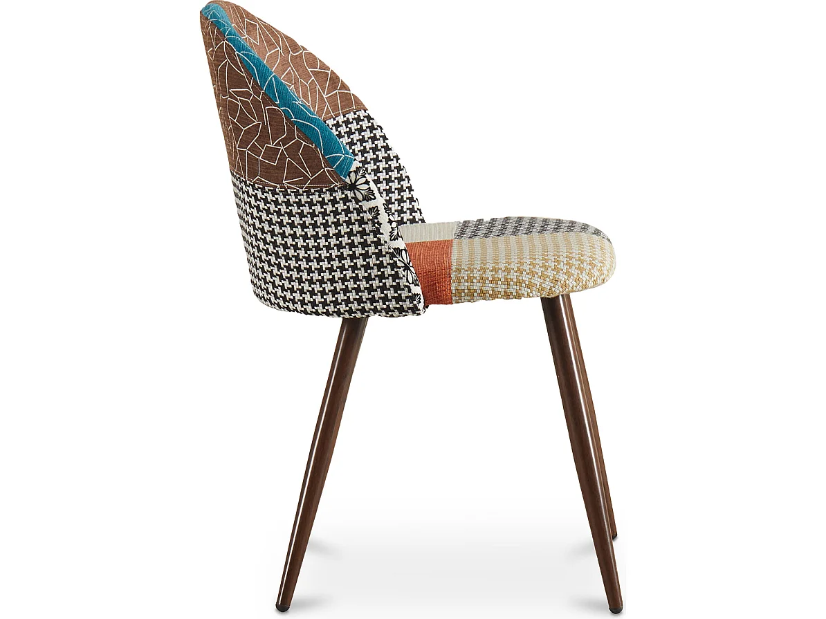 Sedia da pranzo imbottita in patchwork - Stile scandinavo - Patty