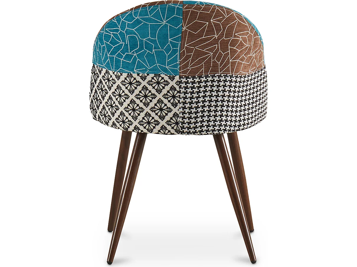 Sedia da pranzo imbottita in patchwork - Stile scandinavo - Patty