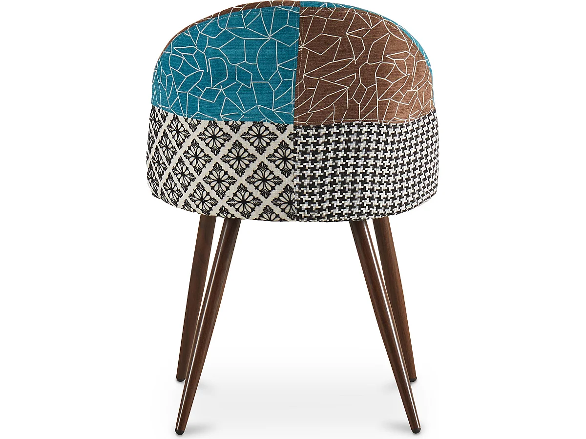 Sedia da pranzo imbottita in patchwork - Stile scandinavo - Patty