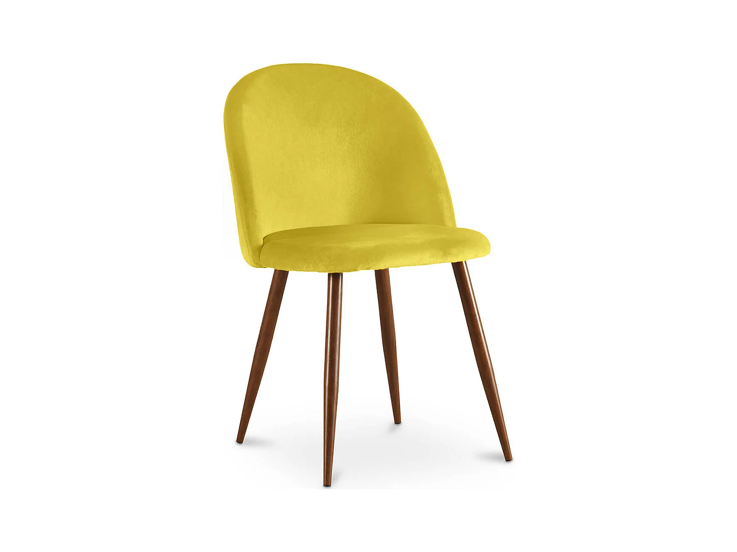 Chaise de salle à manger - Tapissée de velours - Design scandinave - Evelyne Jaune
