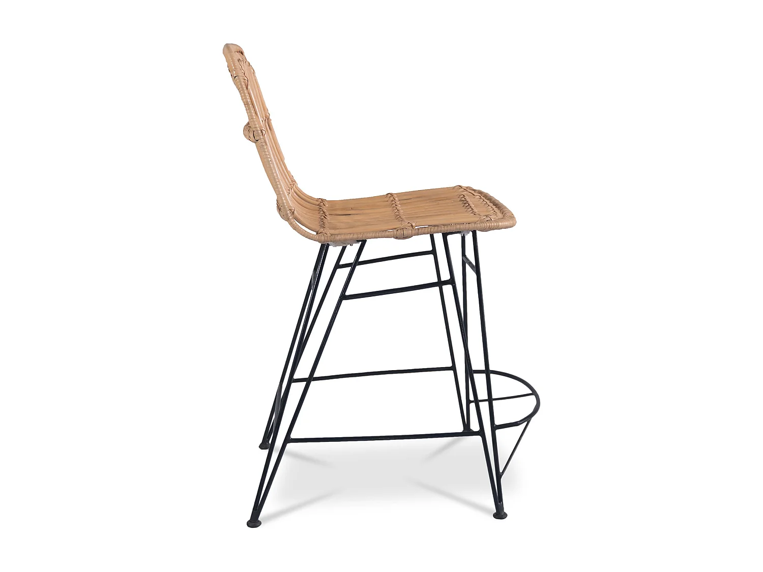 Chaise de salle à manger en rotin - Style Boho Bali - Prena Noir