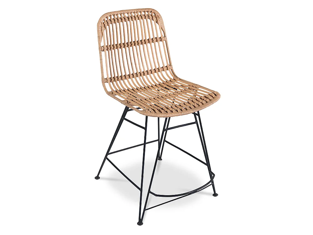 Chaise de salle à manger en rotin - Style Boho Bali - Prena Noir