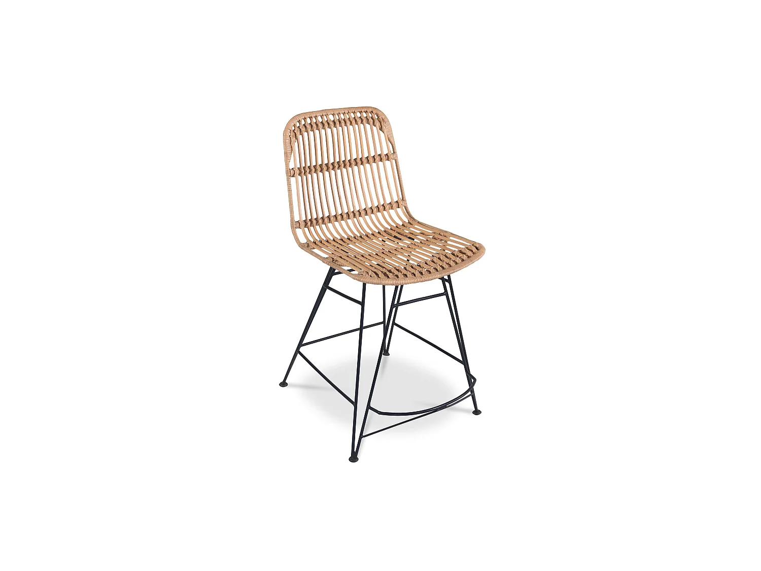 Chaise de salle à manger en rotin - Style Boho Bali - Prena Noir