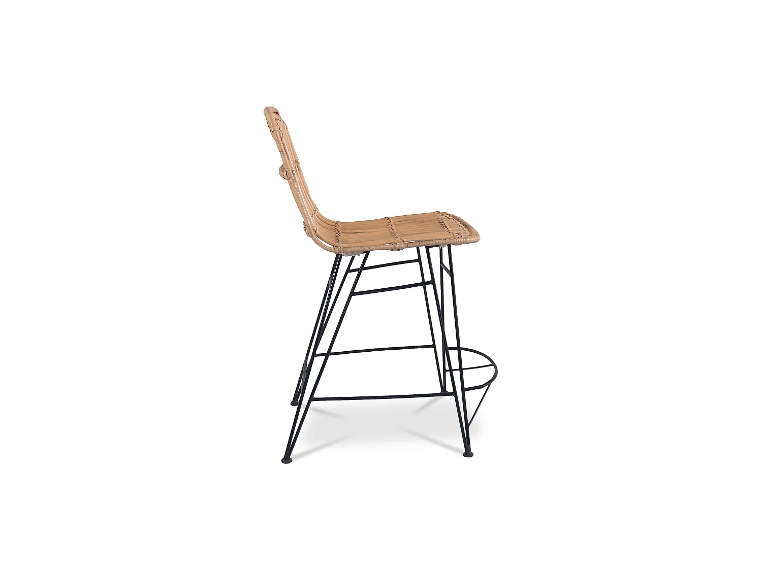 Chaise de salle à manger en rotin - Style Boho Bali - Prena Noir