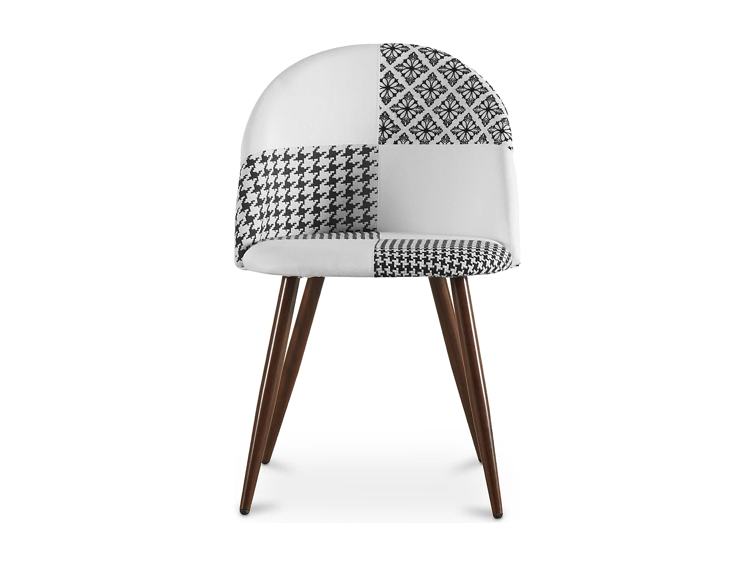 Sedia da pranzo - Rivestita in patchwork bianco e nero - Evelyne