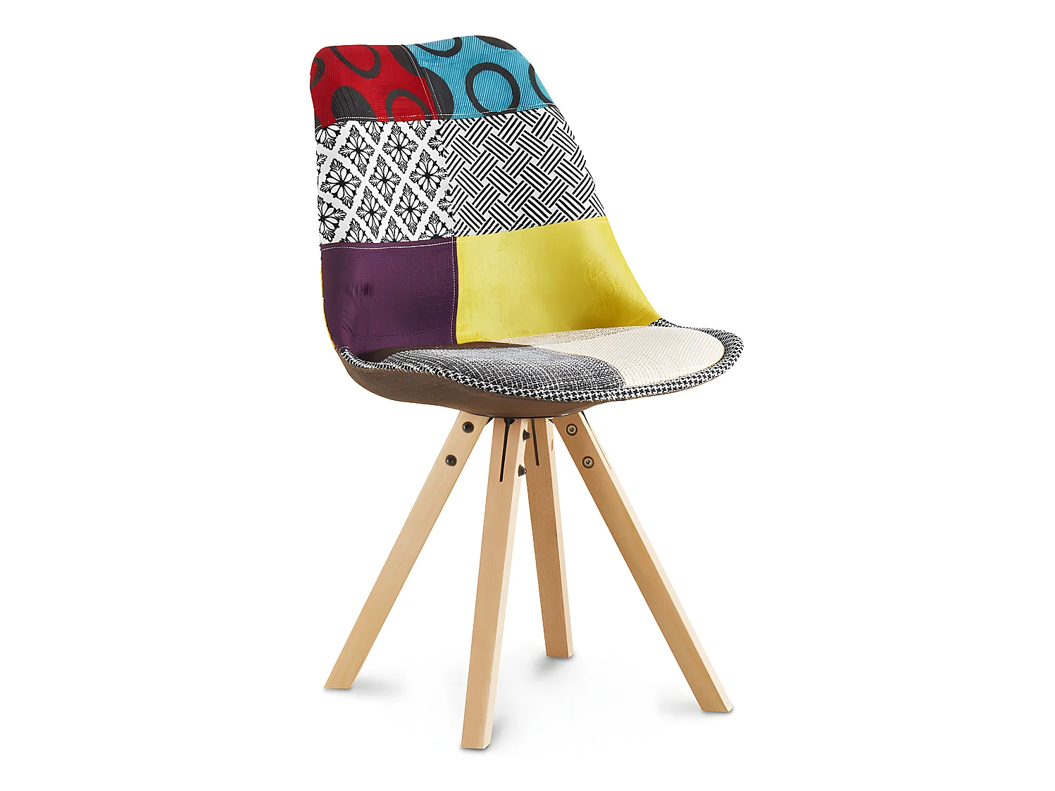 Chaise de Salle à Manger - Revêtement Patchwork - Ray Multicolore