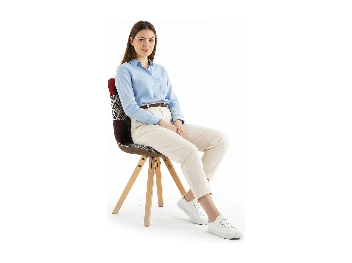 Chaise de Salle à Manger - Revêtement Patchwork - Ray Multicolore