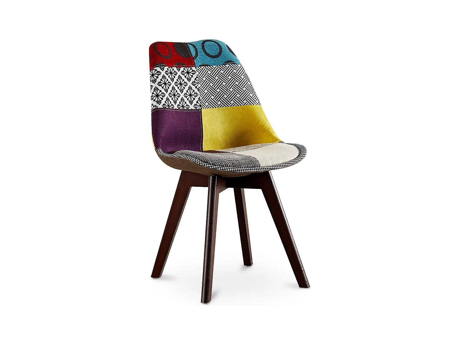 Chaise de Salle à Manger - Revêtement Patchwork - Ray Multicolore